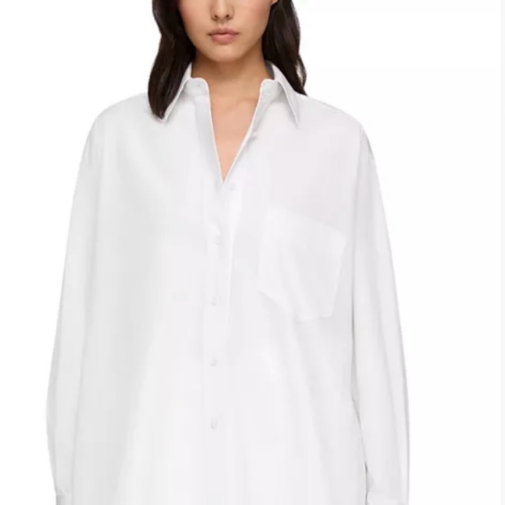Lafayette 148 sift cotton blouse with side zip 18